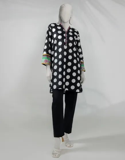 BLACK LAWN PRINTED KURTI